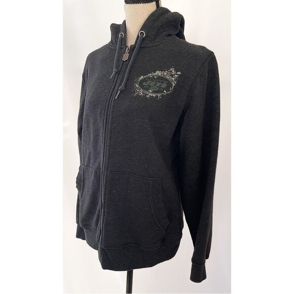 NFL NY Jets Hoodie |  Zip Up, Paint Splatter Logo - Picture 9 of 9